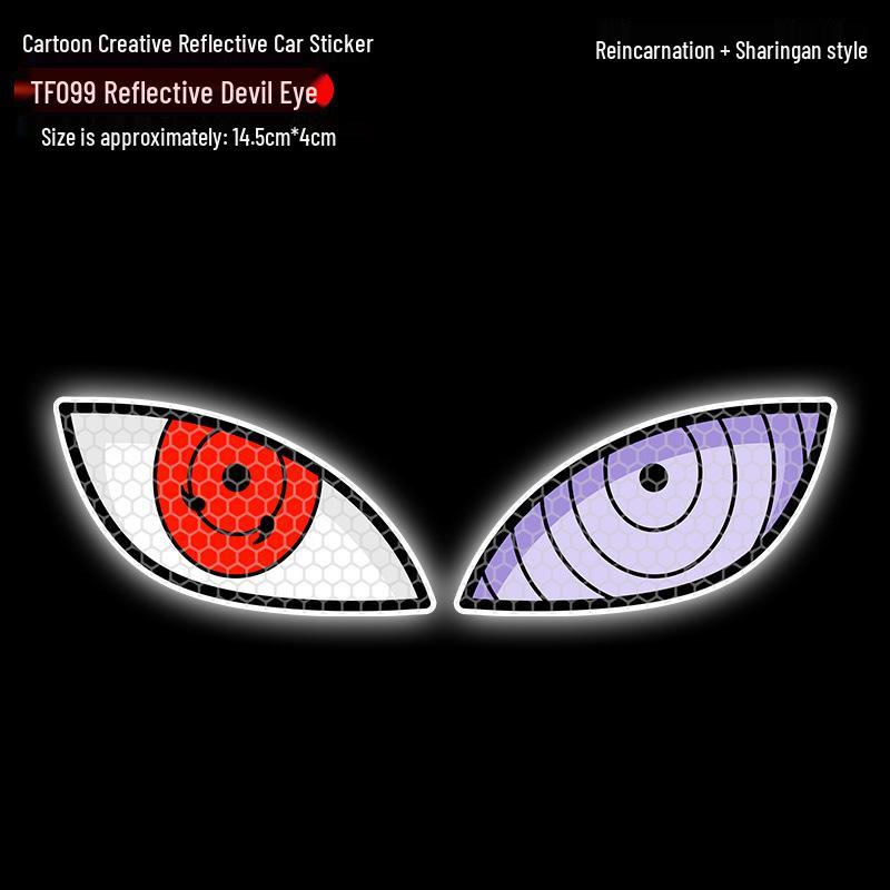 Devil Eyes Reflekterande Motorcykel & EV Karossdekal - Kreativ Personalisering