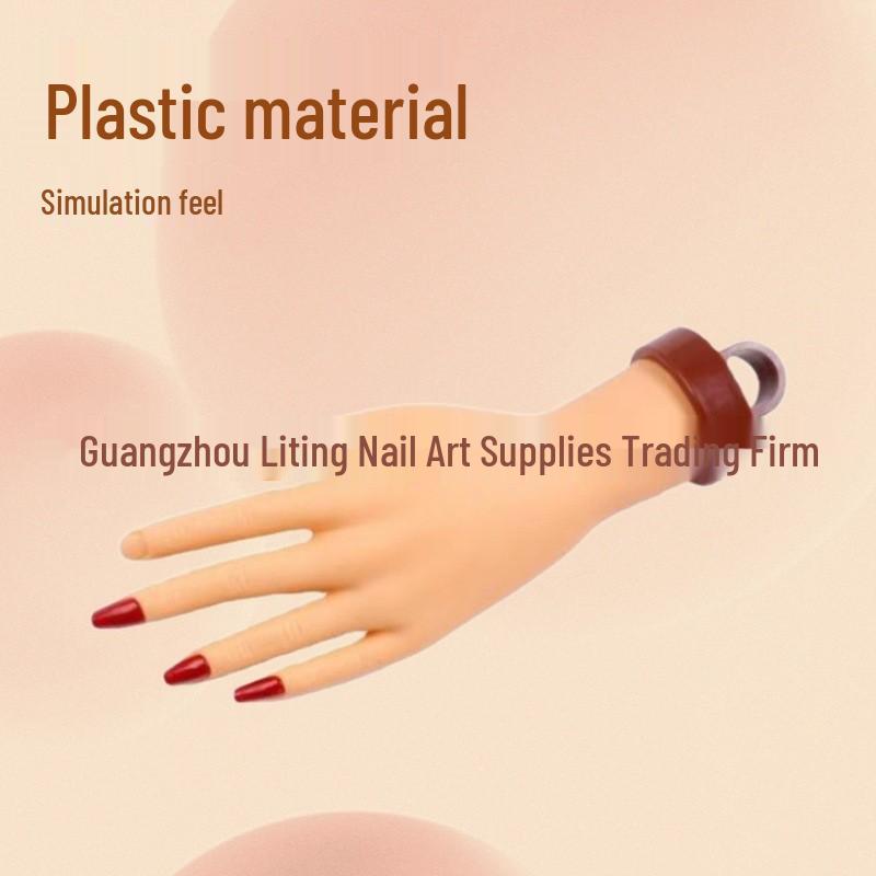 Adjustable Nail Art Practice Hand Model with Desktop Stand