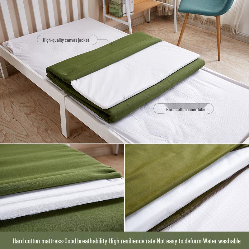Army Green Student Dormitory Mattress with White Hot Melt Cotton for Military Training