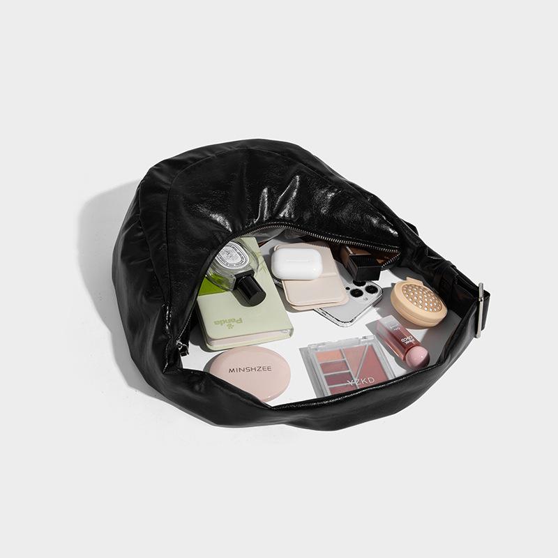 Soft Leather Tote Bag for Women, Large Capacity Single Shoulder Dumpling Bag, 2025 New Style, Solid Color Casual Lazy Style Crossbody Bag for Women