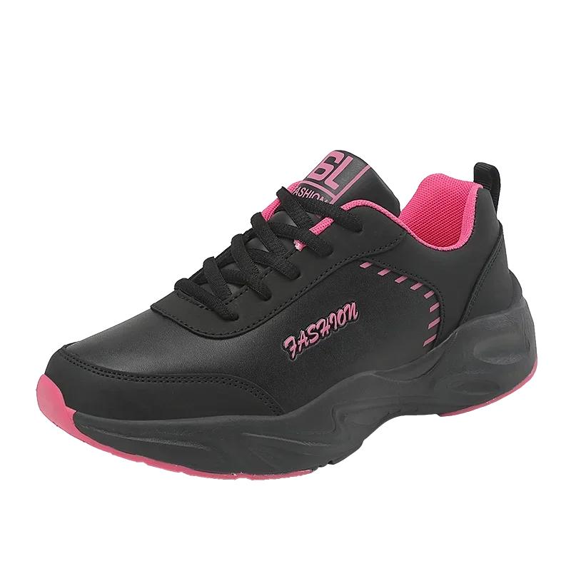 

Rebound Jogging Shoes Four Seasons Waterproof Lightweight Running Shoe Women Leather Soft Casual Sneakers Ladies Non-Slip 35-42 36