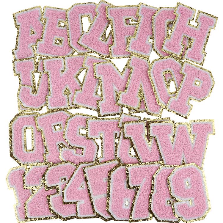 Roaring Sky Chenille Gestickter Englischer Buchstabe Aufbügler, 8cm