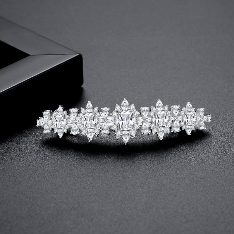 LUOTEEMI Popular Design Metal Bridal Accessory Jewelry Colorful Korean Flower Clip for Girl Wedding Hair Pin