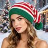 Winter New Parent-child Wool Christmas Hat Women's Holiday Gift Children's Striped Knitted Hairball Decorative Hat Cross-border