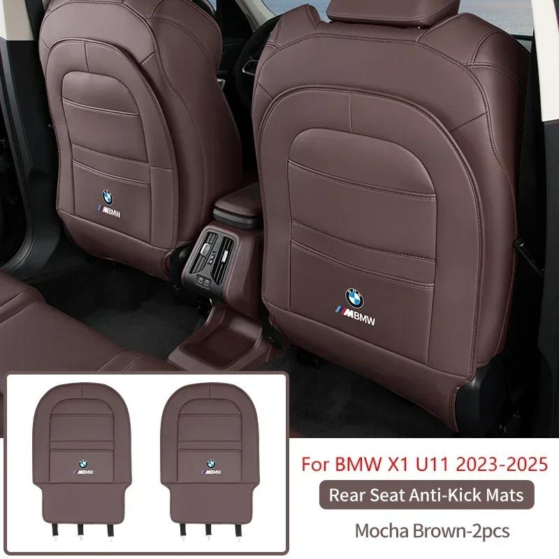 -2 KS Chránič opěradla autosedačky Pro BMW X1 U11 2024 2025 PU Podložka proti kopání do sedadla Úložná taška Podložka proti nečistotám Interiérové doplňky