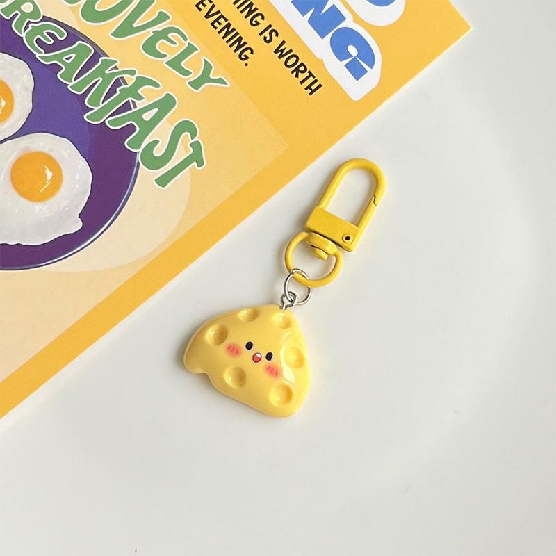 Cute Simulation Food Keychain, Poached Egg Cheese Bag Pendant Funny Jewelry for Girl Students Gifts