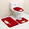 Christmas Bathroom Floor Mat Toilet Three-Piece Set