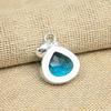 Blå Topaz Ädelsten Smycken 925 Sterling Silver Handgjorda underbara hänge för henne