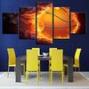 No Framed Basketball Theme Pentathic 5 Pcs Canvas Picture Wall Art Print Canvas Painting Wall Decor for Living Room