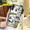 Panda Wristband Phone Case For Blackview A80 Pro Cute Anti-dust Anti-knock Wrist Strap Shockproof Cartoon Durable Ring