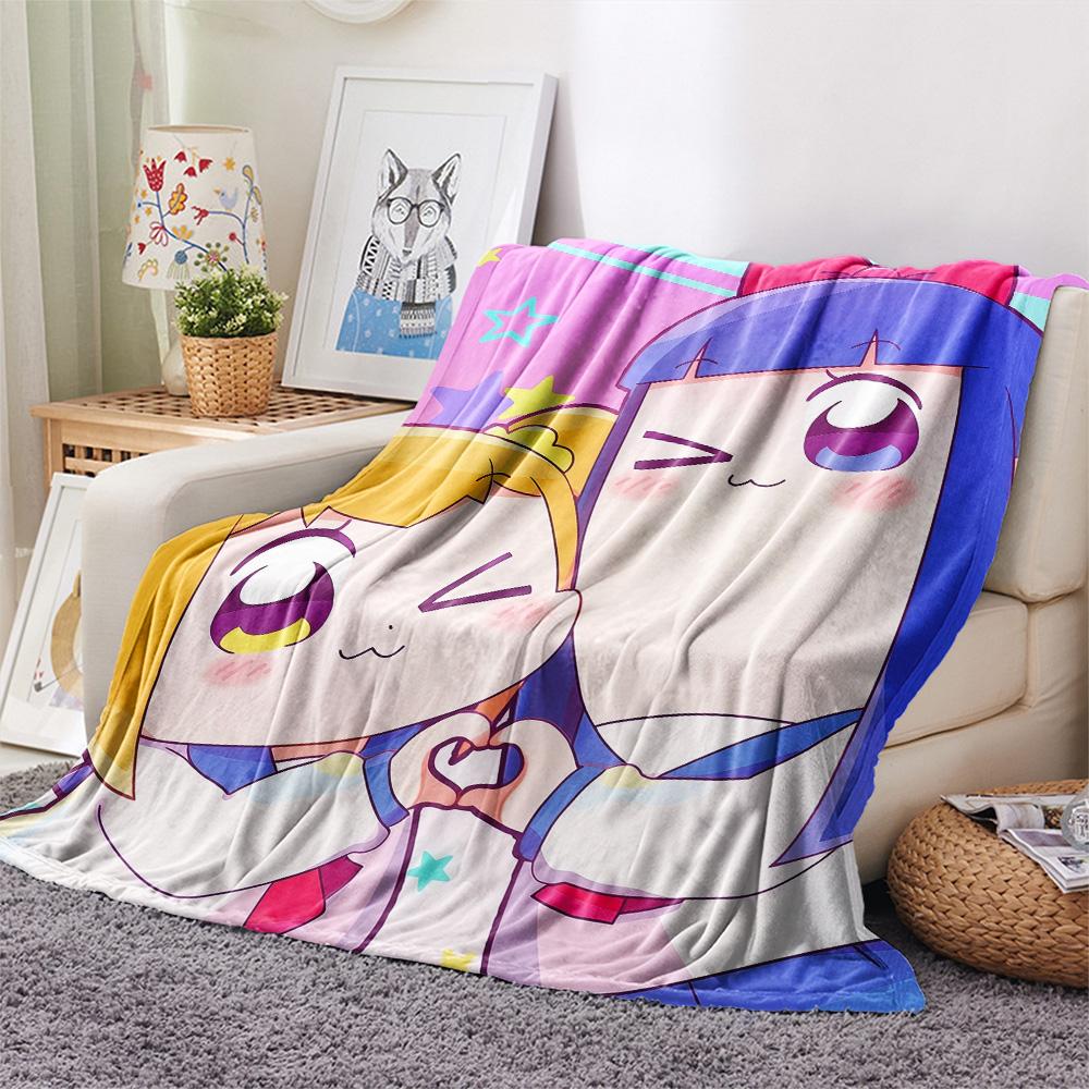 Pop Team Epic  Print Flannel Blanket, High quality Comfortable for All Seasons, Home Decor, Warmth and Comfort