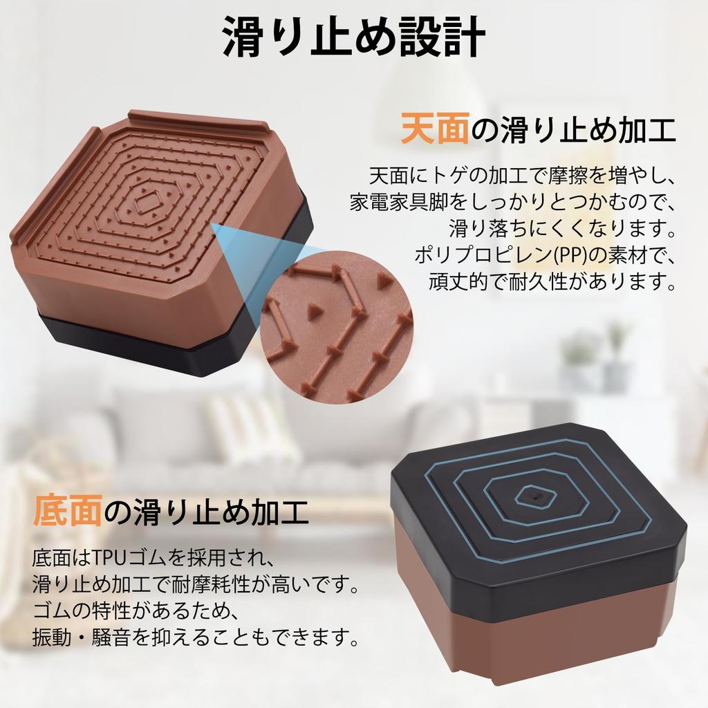 Yinnhom Table Leg Extensions, 7.3cm Height Adjuster for Kotatsu Tables, Two-Stage Table Height Adjuster, Leg Lifter for Beds, Sofas, and Kotatsu Table