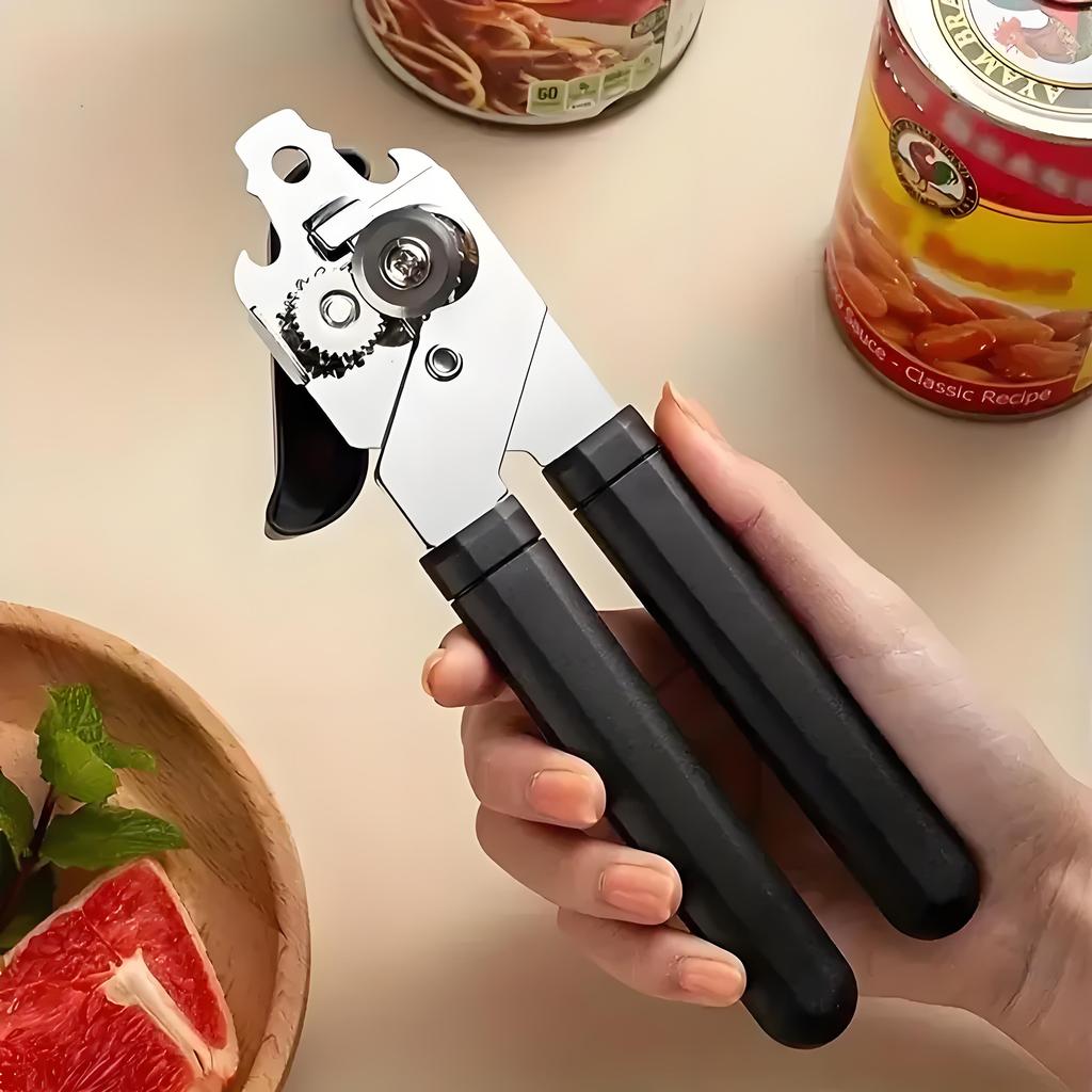 Heavy-Duty Manual Can Opener, Food Grade Stainless Steel with Smooth Edge Design - Ergonomic Kitchen Essential Tool