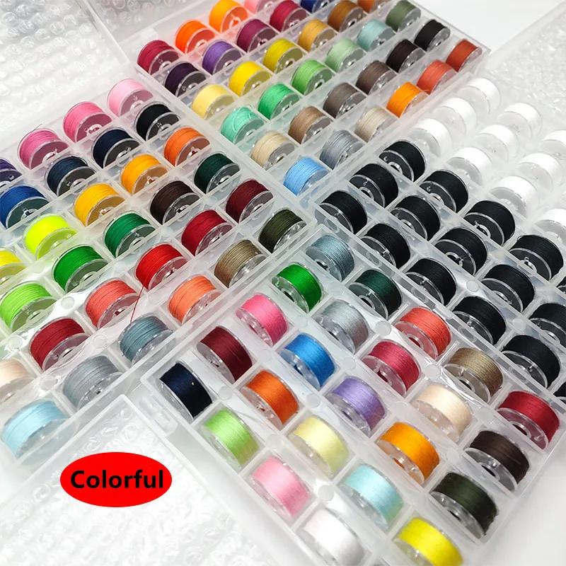 25/36 Colors Set Bobbin Thread Polyester Thread Spools Sewing Machine Bobbins With Storage Box For Embroidery Sewing Accessories