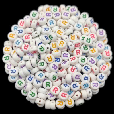 50 Stücke 7mm Bunte Buchstaben Lose Perlen DIY Halskette Armband Schmuckherstellung