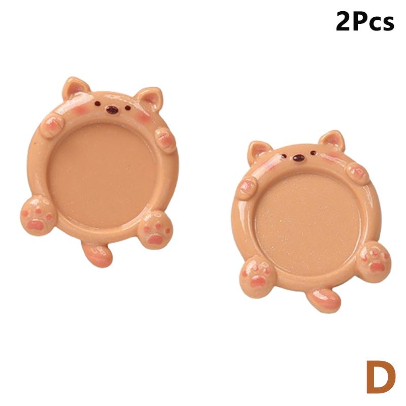 2Pcs Cute Resin Paint Palette Nail Art Palette Nail Art Display Stand Mini Portable Tone Nail Tools Art Supplies Decorative