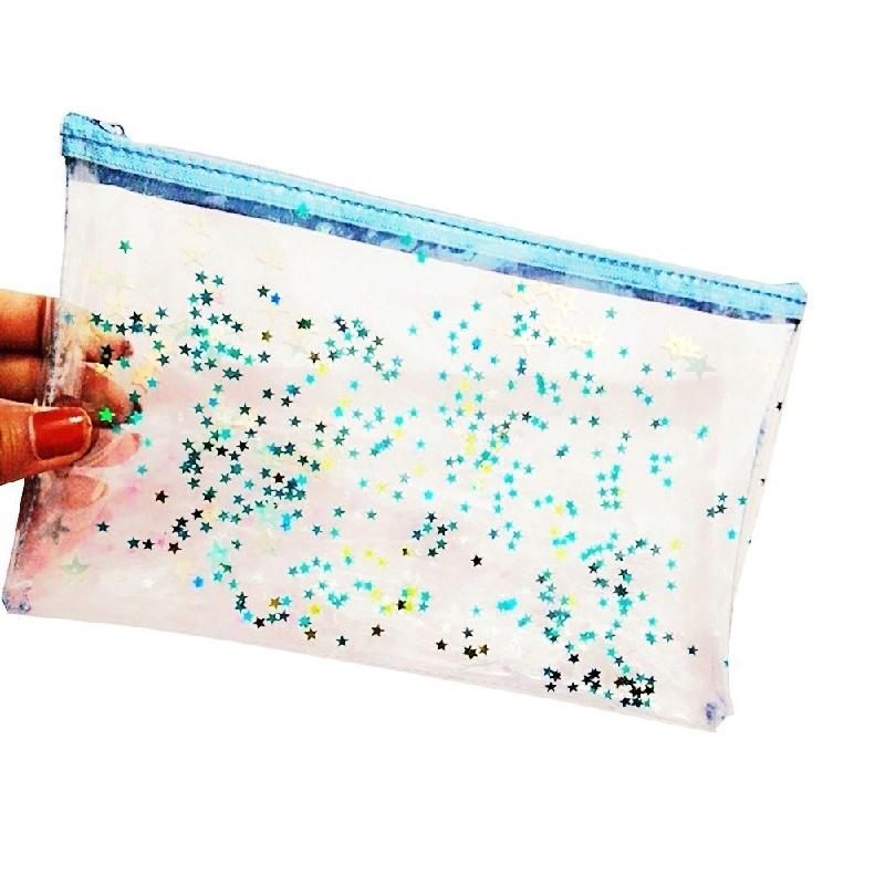 

Женская мода ПВХ лазерная голографическая прозрачная сумка для желе синий