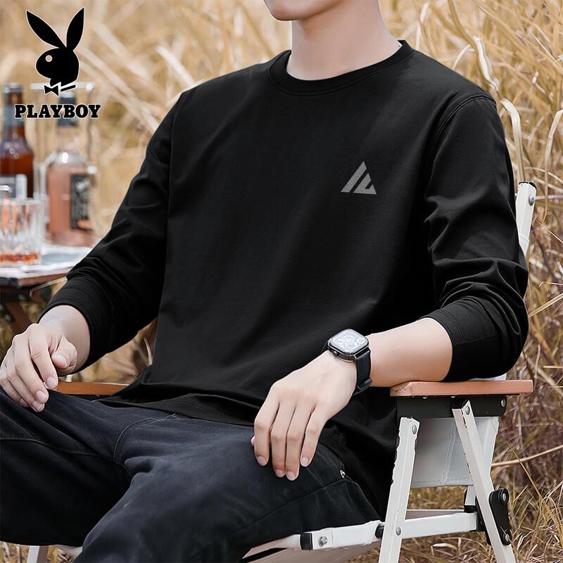 PLAYBOY Men's Pure Cotton Long Sleeve T-Shirt