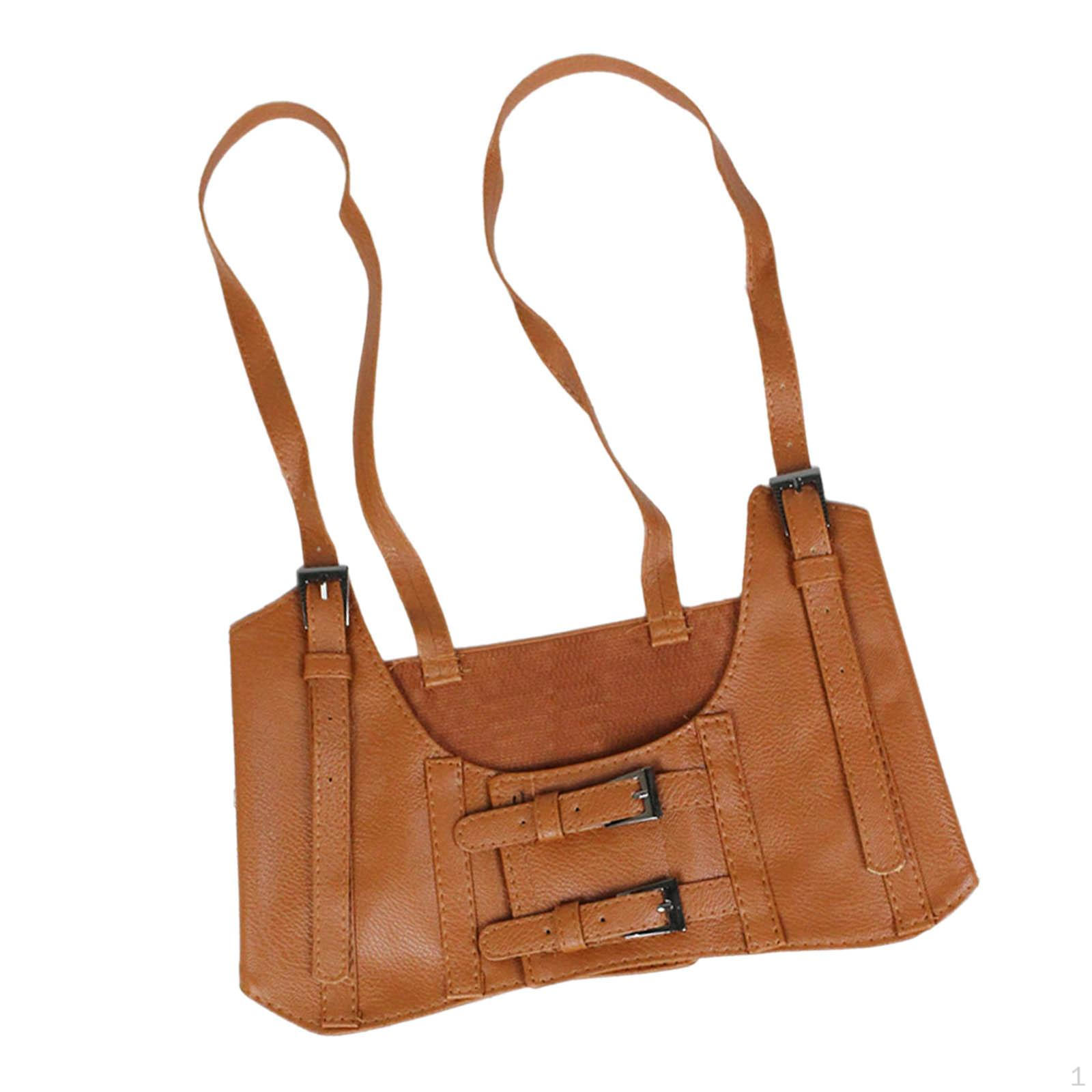 Эластичный женский поясной ремень Корсет под грудь Женский из ПУ кожи Стимпанк B Brown cowboy