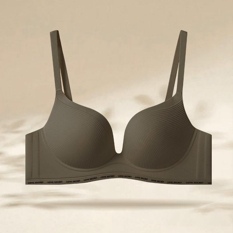 Women S Seamless Wireless Push Up Bra For Small Chest Side Support S коричневый