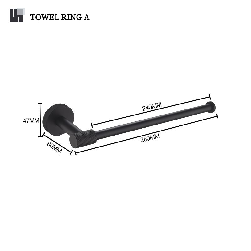 Matte Black Bathroom Accessories Knurled  Towel Bar Bath Robe Hook  Bathroom Hardware Set Shelf for Towels Paper Tissue Hol