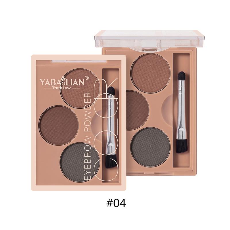 

Трехцветная пудра для бровей для женщин, водостойкая, устойчивая к поту и долговечная Трехцветная пластина, водостойкий женский карандаш для бровей, естественный уход 3.5g