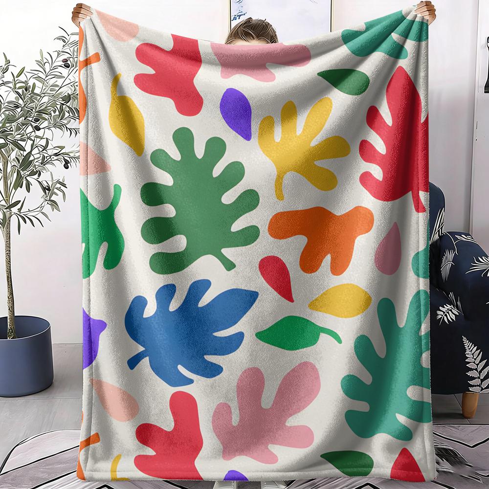 Colorful Vectors Throw Soft Flannel AC Blanket Lightweight Summer Nap Throw Cozy  Blanket for Sofa Bed Travel Home