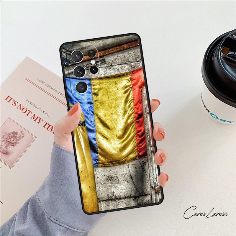 Romania Flag phone case For Samsung Galaxy S24 S25 S23 S22 Ultra Note 10 20 Plus S20 S21 FE Cover