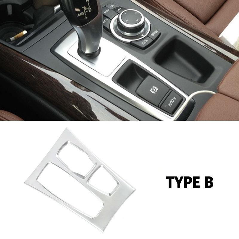 For BMW X5 E70 X6 E71 2008 2009 2010 2011 2012 2013 LHD Car Interior Stainless Steel Center Console Gear Shift Panel Cover Trim