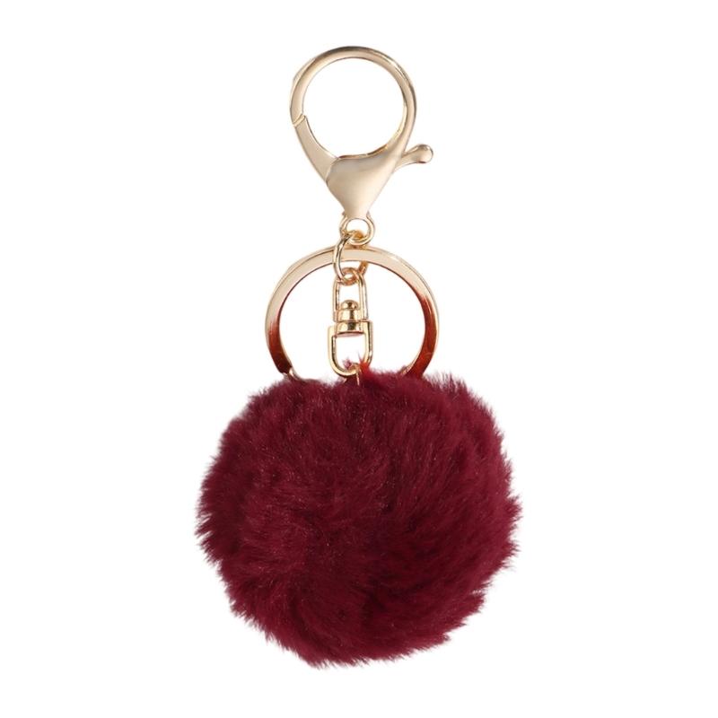 Customizable Plush Ball Keychain Charm For Bags Keys DIY Accessory With Vibrant Sturdy Polyester Design