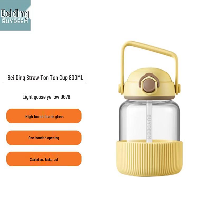 

Buydde 800ML Glass Tuntun Cup with Straw