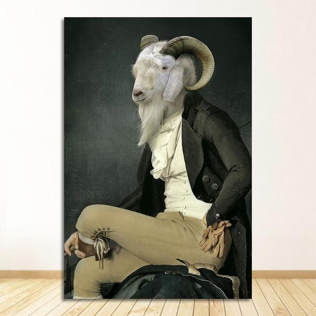And Prints Earl of the Goat Canvas Paintings On The Wall Art Picture Wall Decoration Cuadro Nordic Retro Goat Canvas Art Posters