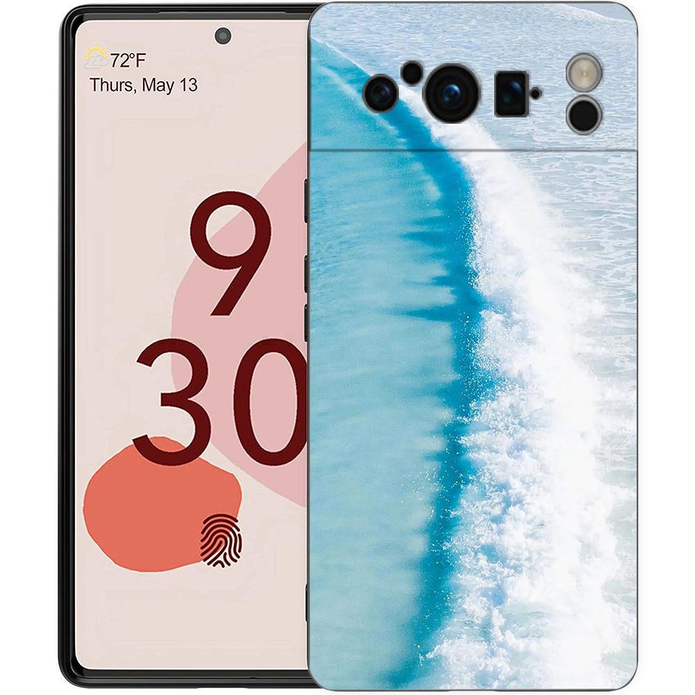 Pretty Blue Sea Fashion Phone Case For Google Pixel 10A 10 9 8 7 6 Pro XL 9A 8A 6A 7A 5G Soft Shockproof TPU Black Cover