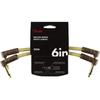 Fender Shielded Cable Deluxe Series Instrument Cables (2-Pack), Angle/Angle, 6", Tweed 08