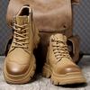 Martin boots autumn and winter British wind outdoor non-slip medium and high-top boots leather thick-soled mountaineering and velvet short boots