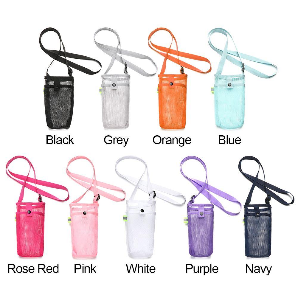 Useful Visible Bag With Strap Cup Sleeve Mesh Cup Pouch Mobile Phone Bag Sport Water Bottle Cover