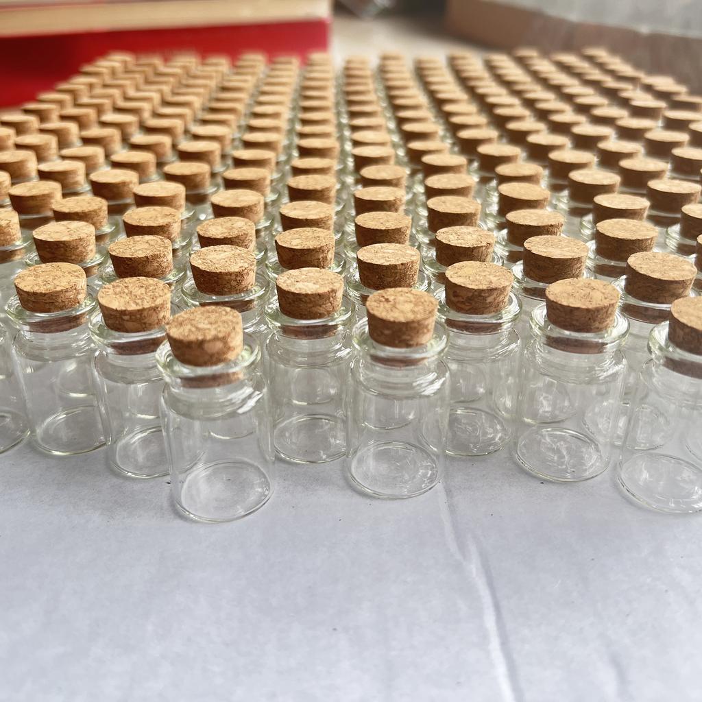 60/140 Pcs 7ml Decor Tiny Glass Jars Cork 22x35mm Decorative Vial Mini Glass Bottles DIY Home Decor Wishing Jars Craft Storage