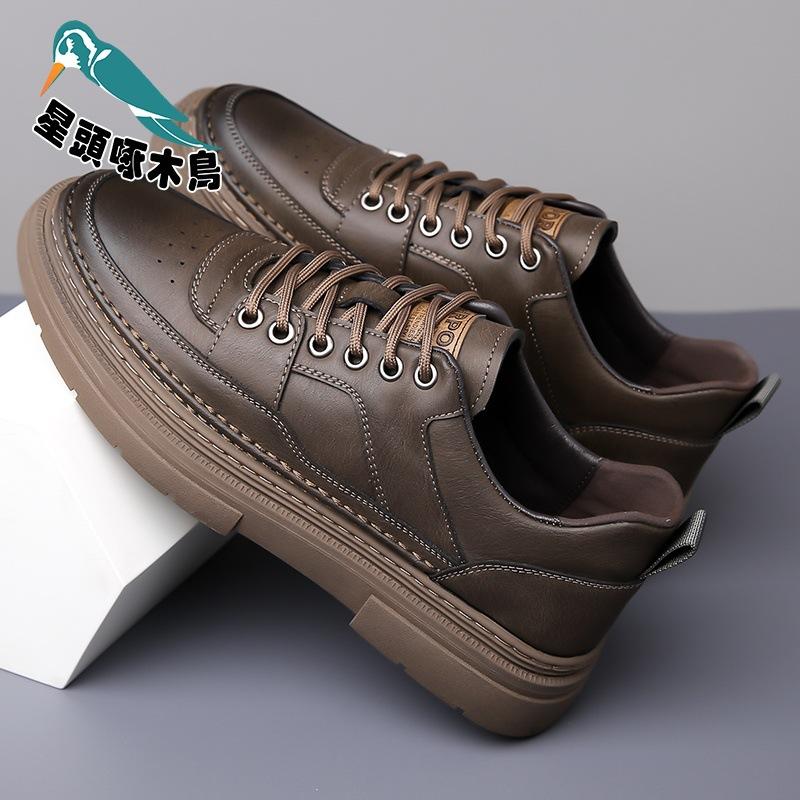 Men's shoes spring 2025 new trend versatile casual board shoes men's mid-help tooling shoes