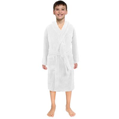 Toddler Boys Girls Solid Flannel Bathrobes Towel Night-Gown Pajamas Sleepwear
