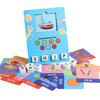 Wooden Building Block Puzzle Alphabet Spelling Educational Toy Letter Recognition Logical Thinking Learning Playset for Kids