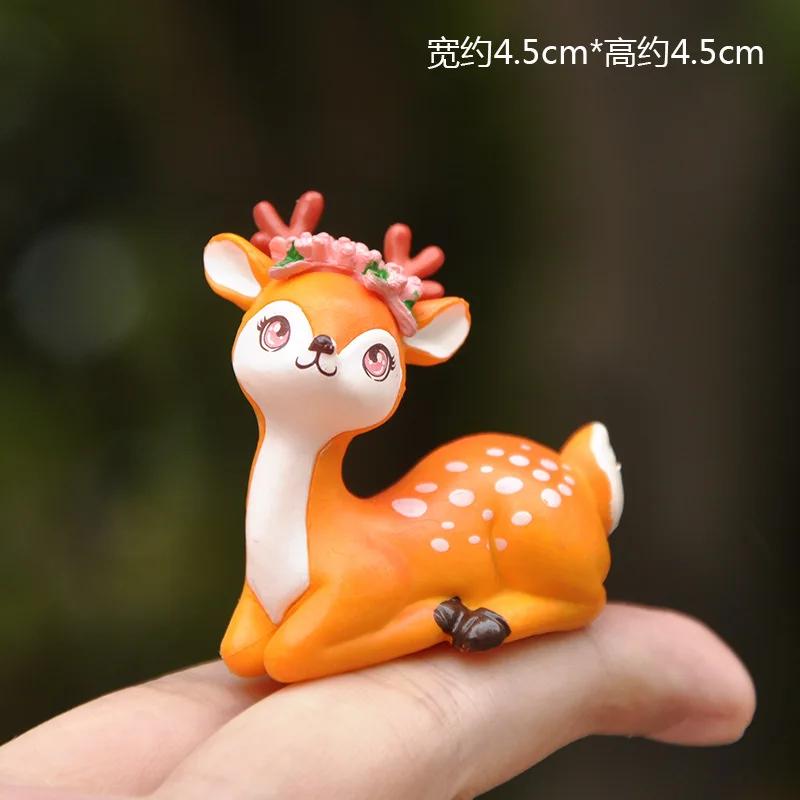 Wild Animal Little Sika Deer Model Ornaments Small Fawn Fairy Garden Miniature Accessories Decor Action Figure Figurine Toy