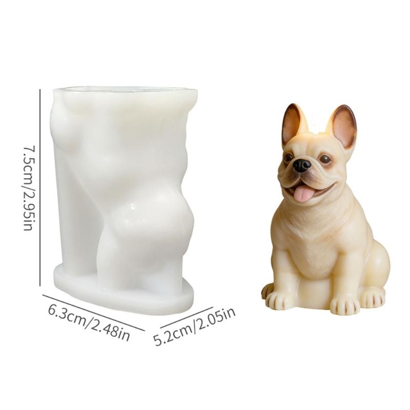 Creative French Bulldog Silicone Candle Mould For Customes Aromatherapys And Decoration