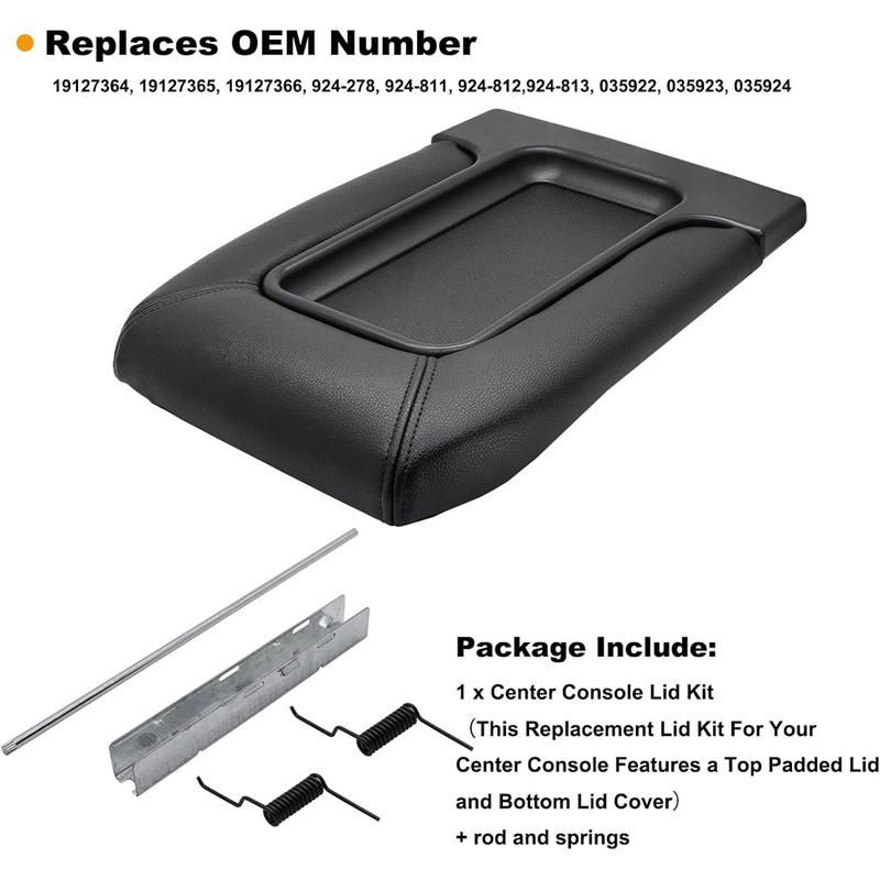 Car Armrest Box Center Console Lid Leather Armrest Cover For Cadillac GMC Vehicles 19127364 Interior Accessories