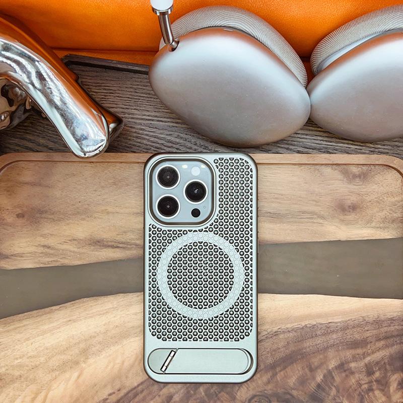 Die wabenförmigen Belüftungslöcher sind geeignet für die iPhone 14promax Handyhülle, iPhone13 Magnetischer 12 Ständer 14 Vollabdeckung
