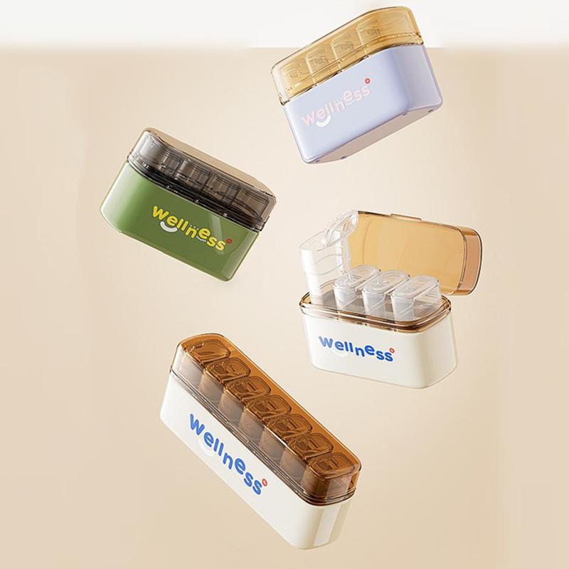 Mini Portable Pill Box Health Travel Supply Moisture Proof Daily Medicine Dispensing 4/7 Compartment Medicine Box Storage Box