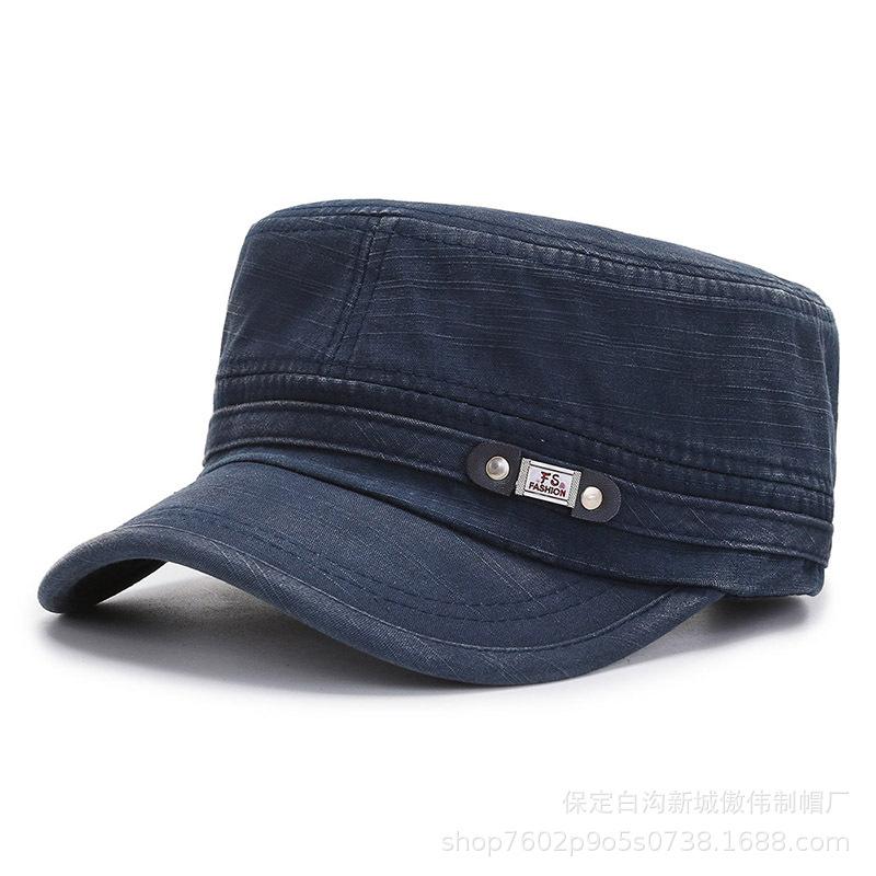 Autumn New Men's Washed Old Flat Top Hat Fashionable Versatile Bare Cap Cotton Cross-border European and American Hat