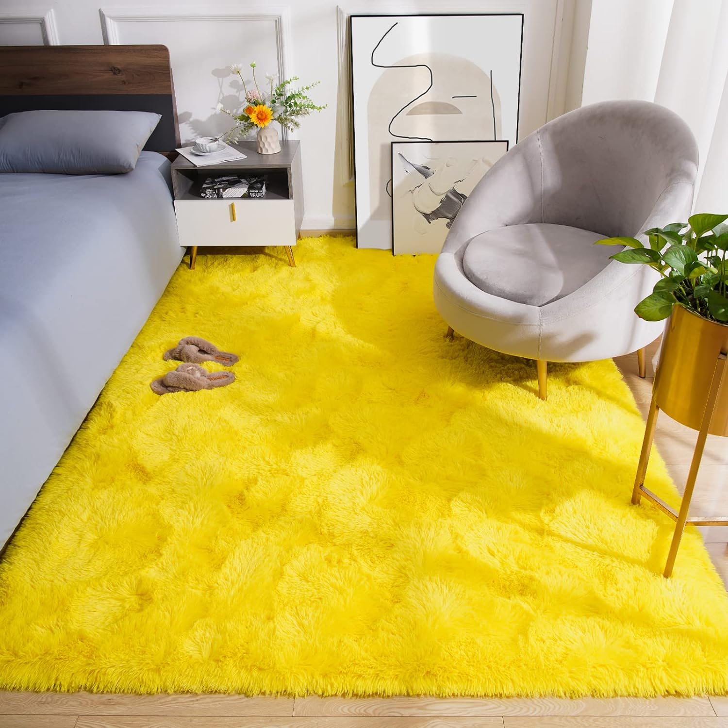 

Fluffy Area Rugs Shaggy Soft Modern Indoor Rug Fuzzy Plush Carpet for Bedroom Living Room Home Decor Bedside Rugs for Kid 60x90cm фиолетовый