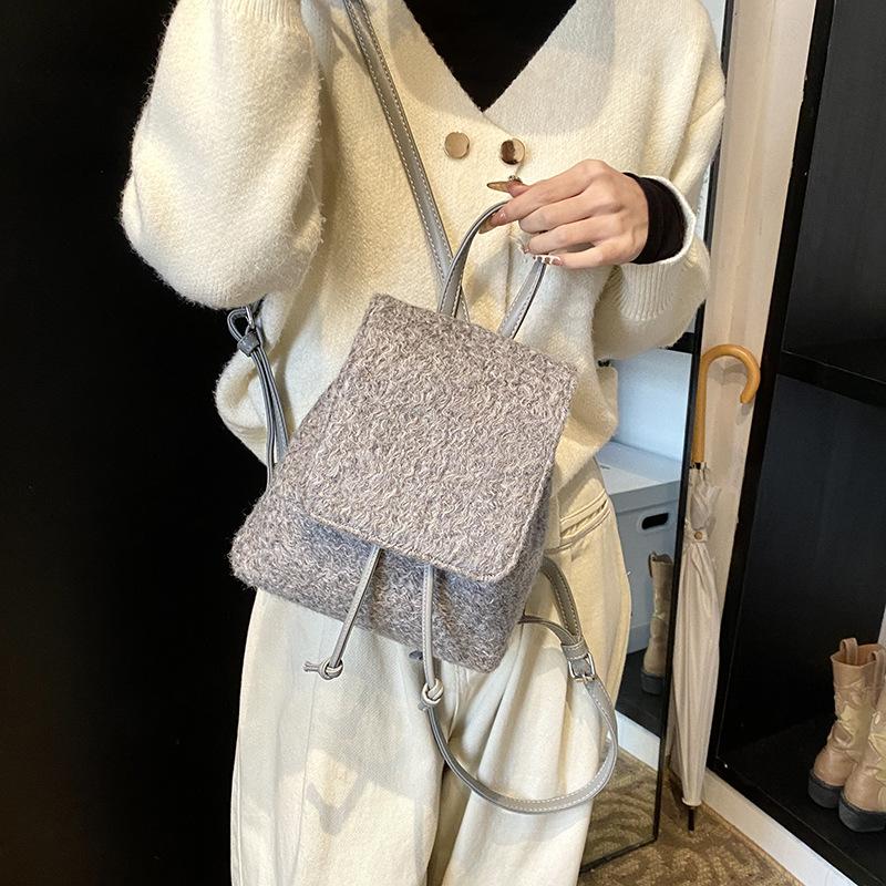 

Шерстяная сумка, модный женский рюкзак, переносная сумка-ведро, повседневный рюкзак.