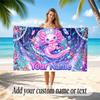 Underwater Fish Theme Quick Dry Beach Towel Custom Name Text Print Large Sand Resistant Towel Beach Vacation