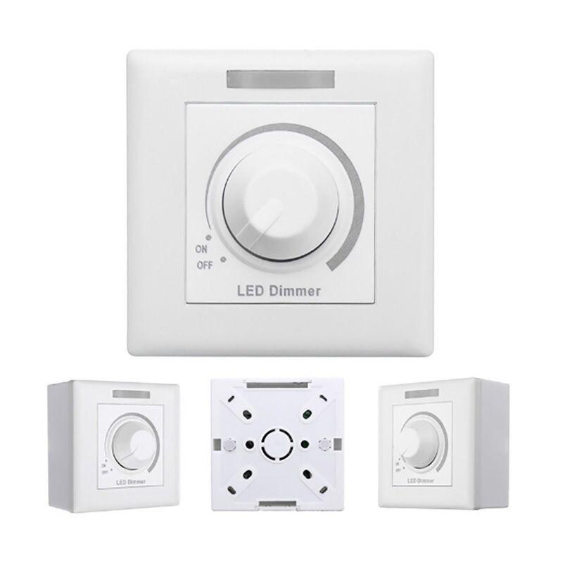 Flicker-Free LED Dimmer Switch: 12V/24V, 30A, Single Color, Knob Control for Low Voltage Light Strips